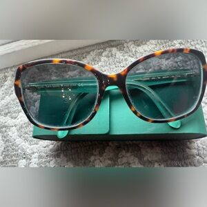 kate spade Tortoise Shell Cat-Eye Sunglasses with Teal Temples